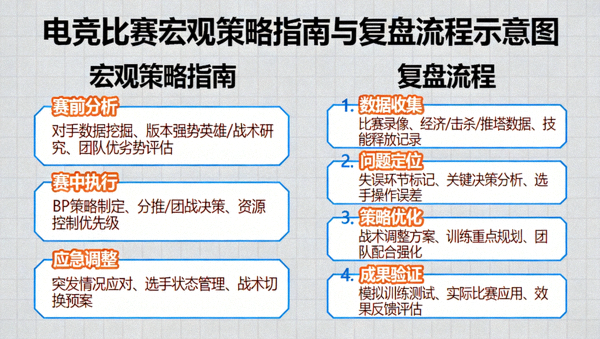 电竞比赛宏观策略指南与复盘流程示意图