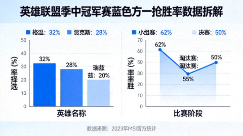 英雄联盟季中冠军赛蓝色方一抢胜率数据拆解图表