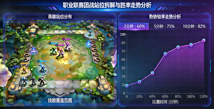 职业联赛团战站位拆解沙盘与局势胜率走势分析图